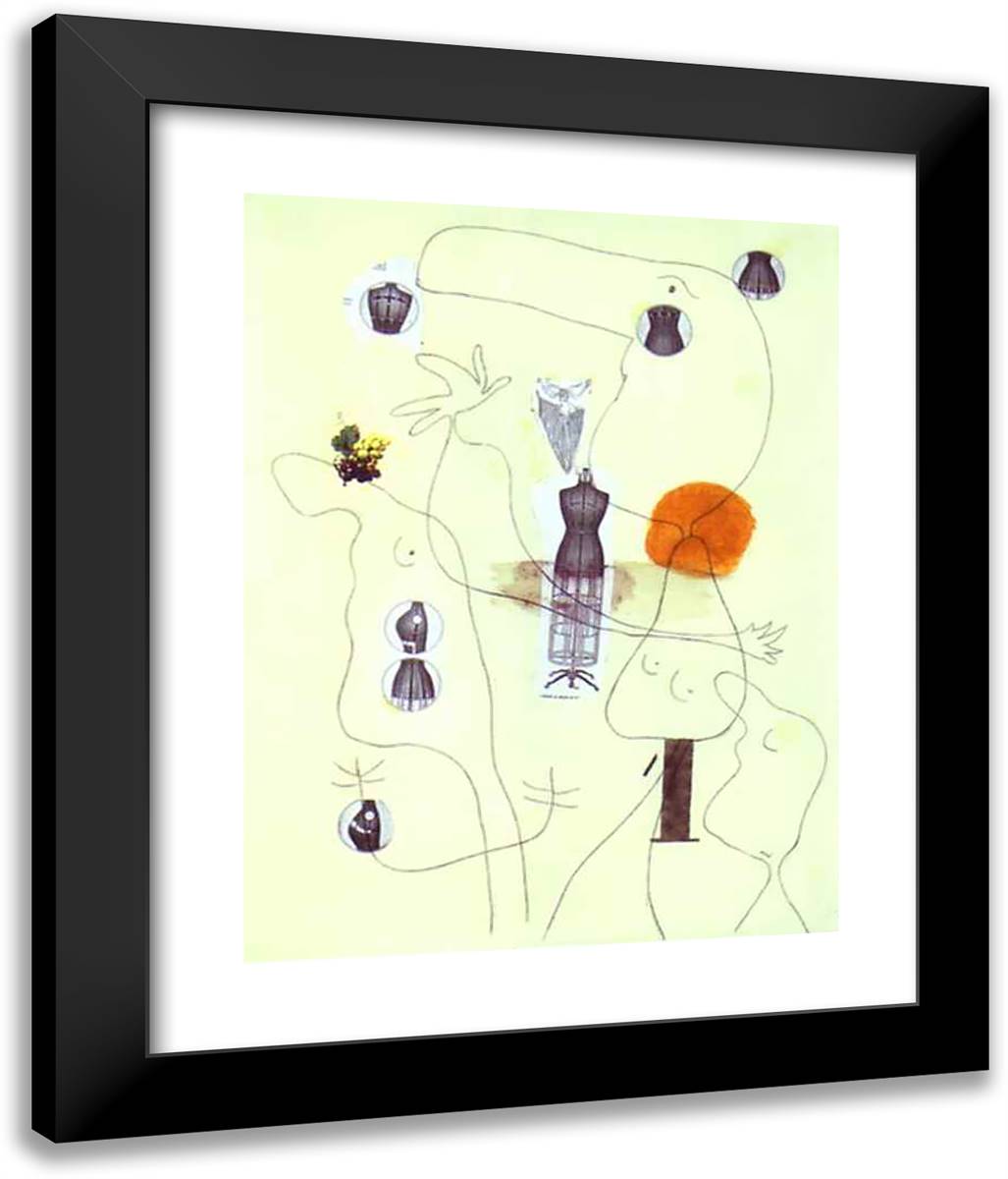 Metamorphose 20x24 Black Modern Wood Framed Art Print Poster by Miro, Joan