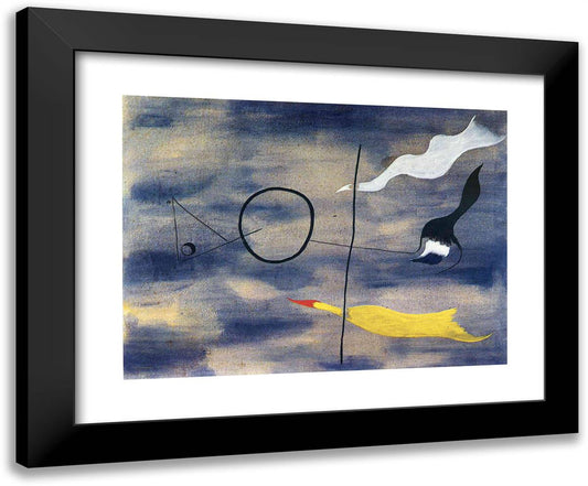 Painting II 24x20 Black Modern Wood Framed Art Print Poster by Miro, Joan