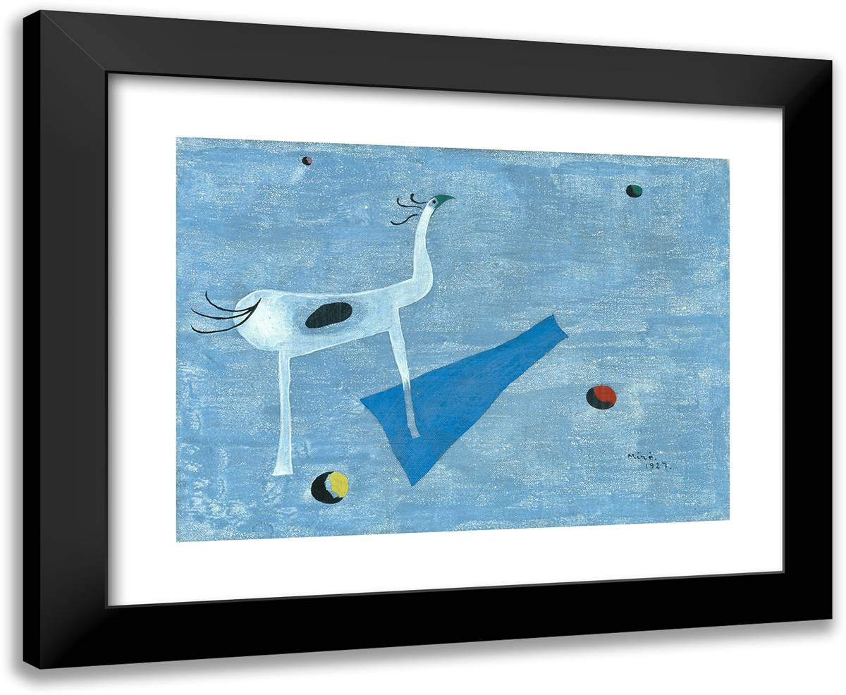 Painting (The Circus Horse) 24x20 Black Modern Wood Framed Art Print Poster by Miro, Joan