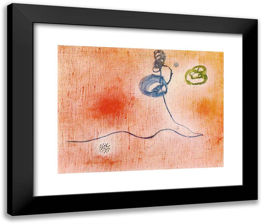 Painting I 24x20 Black Modern Wood Framed Art Print Poster by Miro, Joan
