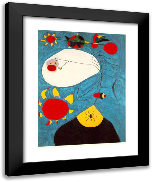 Portrait IV 20x24 Black Modern Wood Framed Art Print Poster by Miro, Joan