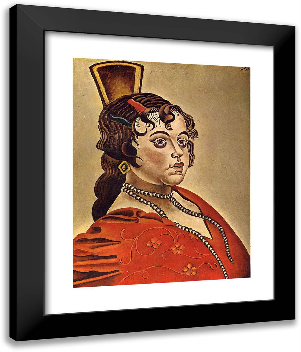 Portrait of a Spanish Dancer 20x24 Black Modern Wood Framed Art Print Poster by Miro, Joan