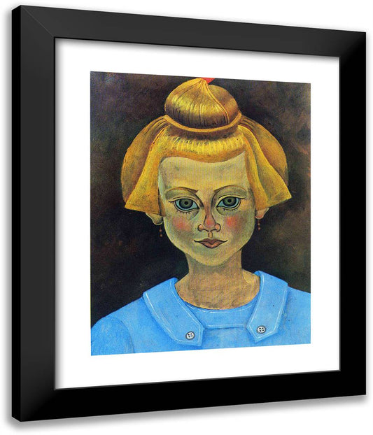 Portrait of a Young Girl  20x24 Black Modern Wood Framed Art Print Poster by Miro, Joan