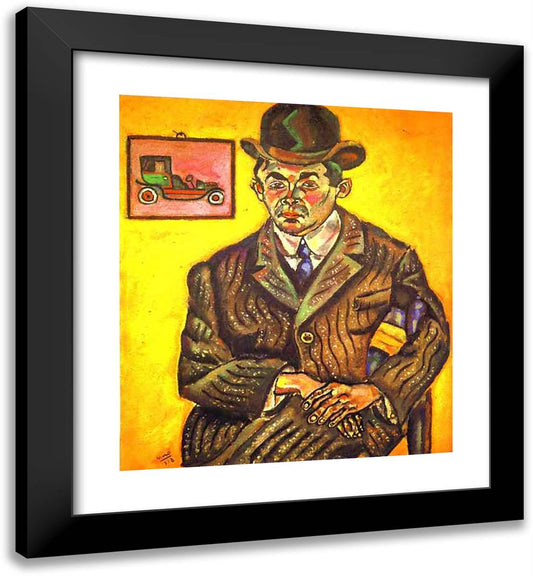 Portrait of Hiberto Casany. (The Chauffeur) 20x22 Black Modern Wood Framed Art Print Poster by Miro, Joan
