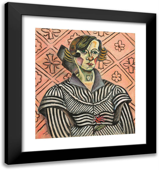 Portrait of Joaneta Obrador 20x22 Black Modern Wood Framed Art Print Poster by Miro, Joan