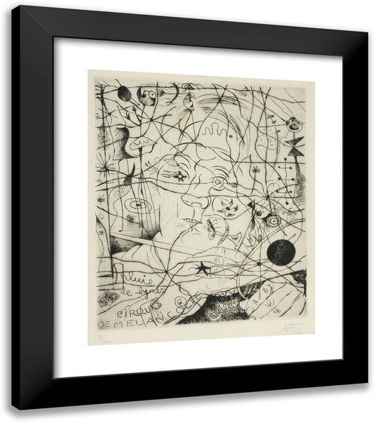 Portrait of Miro 20x23 Black Modern Wood Framed Art Print Poster by Miro, Joan