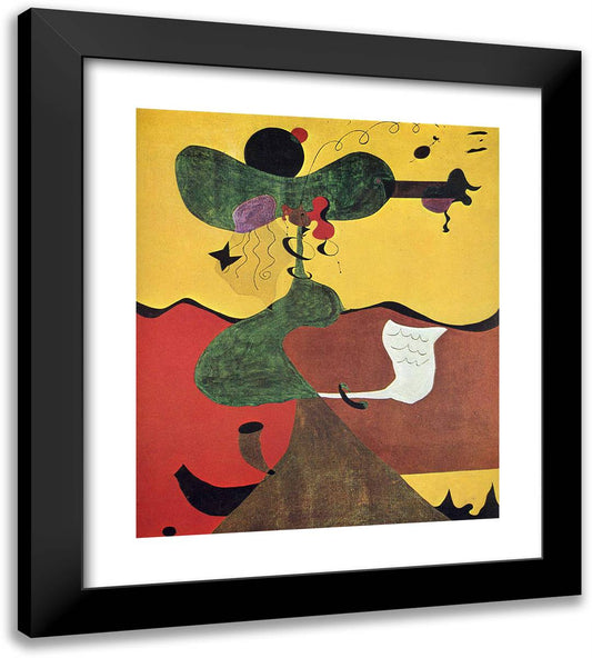 Portrait of Mrs Mills in 1750 (After Constable) 20x22 Black Modern Wood Framed Art Print Poster by Miro, Joan