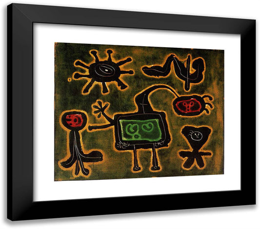 Series I 23x20 Black Modern Wood Framed Art Print Poster by Miro, Joan