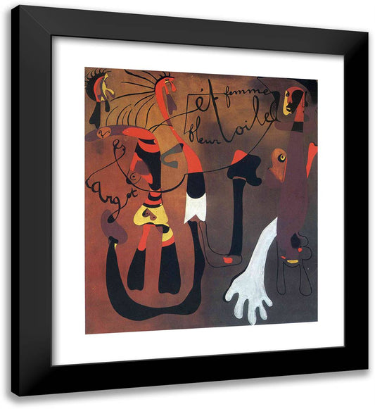 Snail Woman Flower Star  20x22 Black Modern Wood Framed Art Print Poster by Miro, Joan