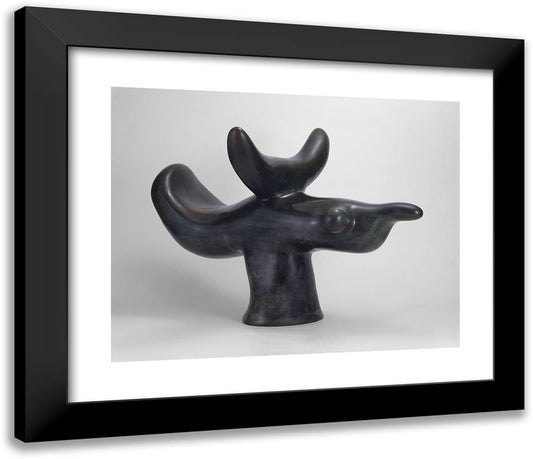 Solar Bird 23x20 Black Modern Wood Framed Art Print Poster by Miro, Joan