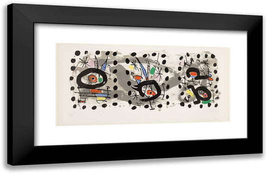 Solar Bird, Lunar Bird, Sparks 24x16 Black Modern Wood Framed Art Print Poster by Miro, Joan
