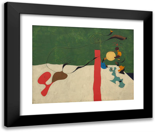 Still Life with Lamp 24x20 Black Modern Wood Framed Art Print Poster by Miro, Joan