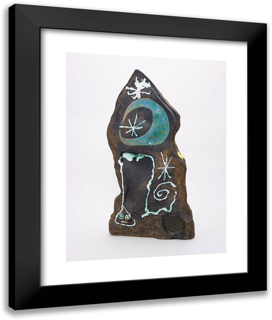 Stone 20x24 Black Modern Wood Framed Art Print Poster by Miro, Joan