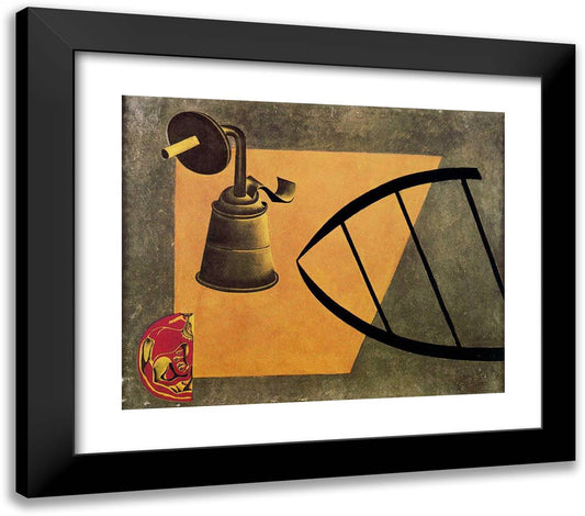 The Carbide Lamp 23x20 Black Modern Wood Framed Art Print Poster by Miro, Joan