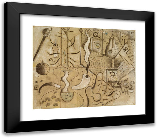 The Kerosene Lamp 23x20 Black Modern Wood Framed Art Print Poster by Miro, Joan