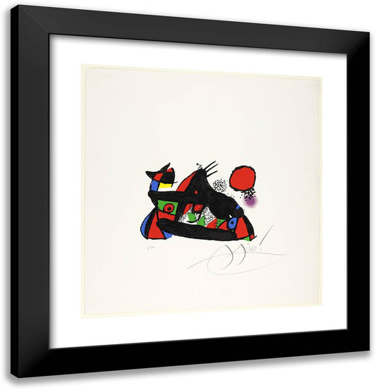 The Little Stringbean 20x21 Black Modern Wood Framed Art Print Poster by Miro, Joan