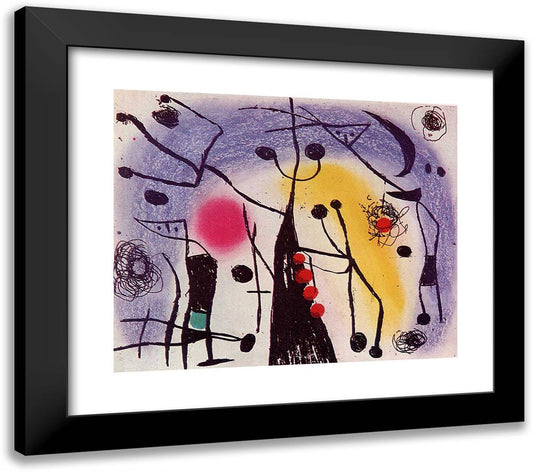 The Magdalenians 23x20 Black Modern Wood Framed Art Print Poster by Miro, Joan