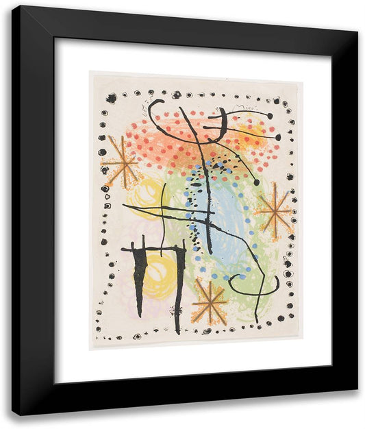 The Oar and the Wheel 20x24 Black Modern Wood Framed Art Print Poster by Miro, Joan