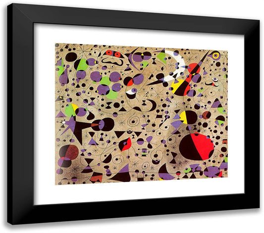 The Poetess 23x20 Black Modern Wood Framed Art Print Poster by Miro, Joan