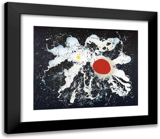 The Red Disk 23x20 Black Modern Wood Framed Art Print Poster by Miro, Joan