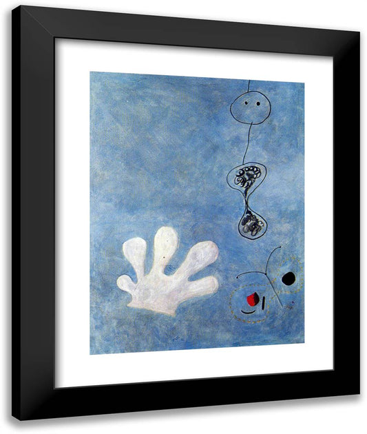 The White Glove 20x24 Black Modern Wood Framed Art Print Poster by Miro, Joan