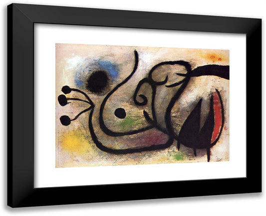 Unknown Title 24x19 Black Modern Wood Framed Art Print Poster by Miro, Joan