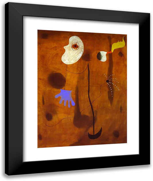 Untitled II 20x24 Black Modern Wood Framed Art Print Poster by Miro, Joan