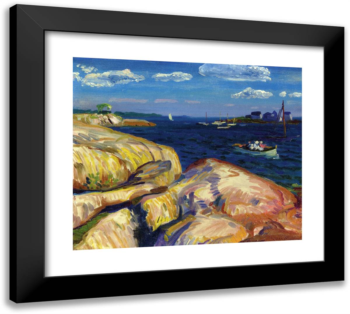 A Gloucester Day 22x20 Black Modern Wood Framed Art Print Poster by Sloan, John French