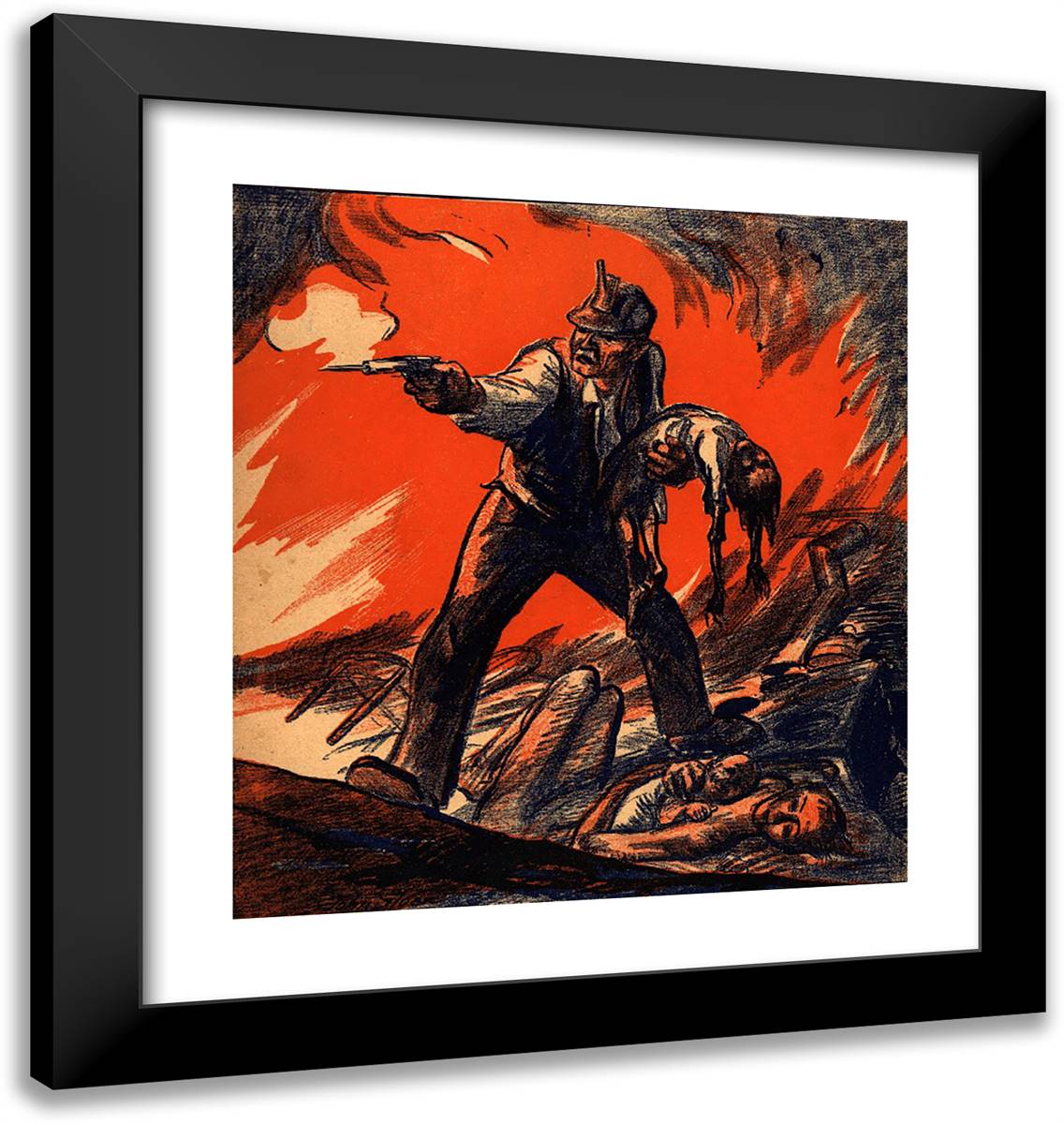 Cover of the June, 1914 Issue of the Masses 20x21 Black Modern Wood Framed Art Print Poster by Sloan, John French