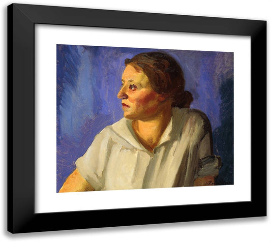 Gladys Carter (Woman in White) 22x20 Black Modern Wood Framed Art Print Poster by Sloan, John French