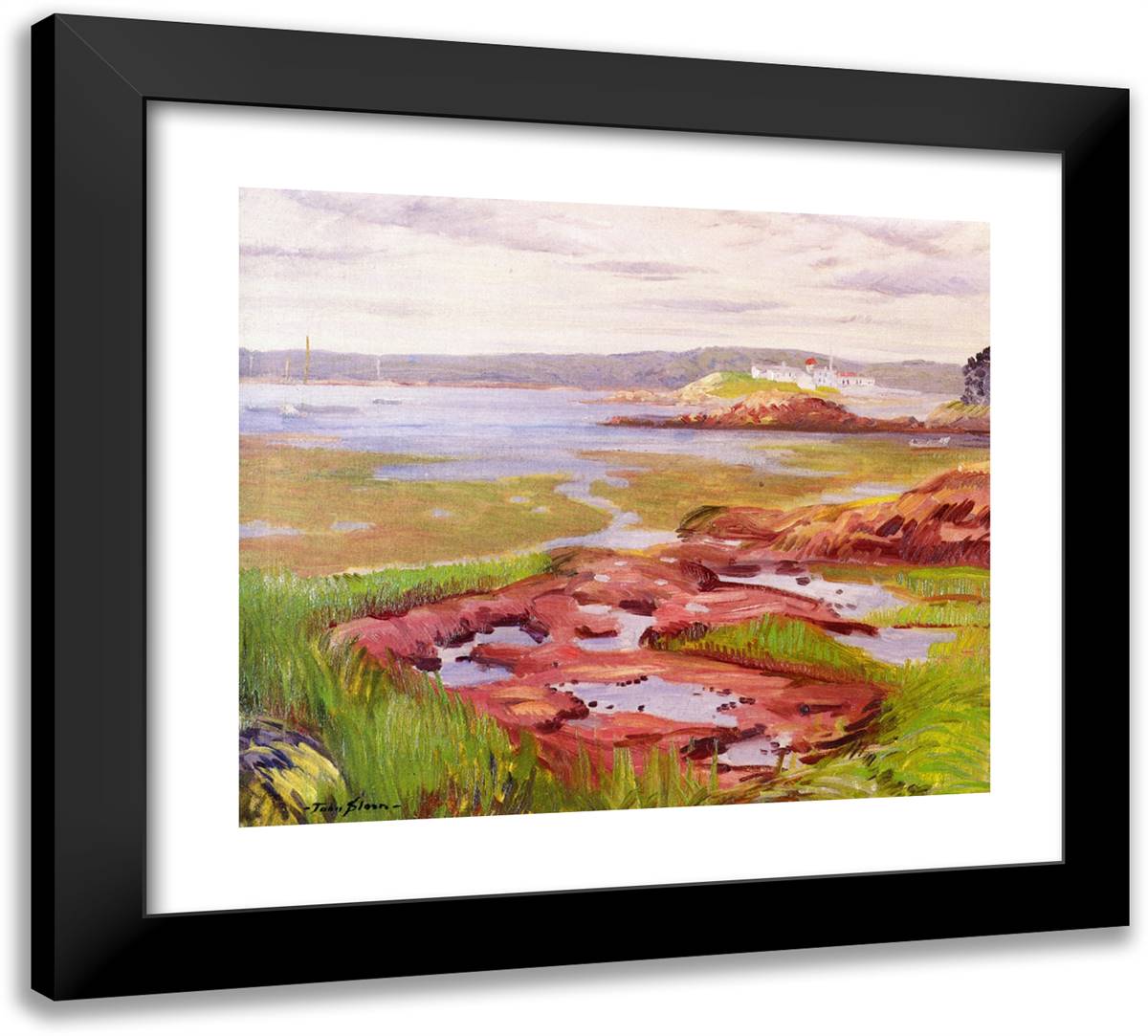Gloucester Inlet 22x20 Black Modern Wood Framed Art Print Poster by Sloan, John French