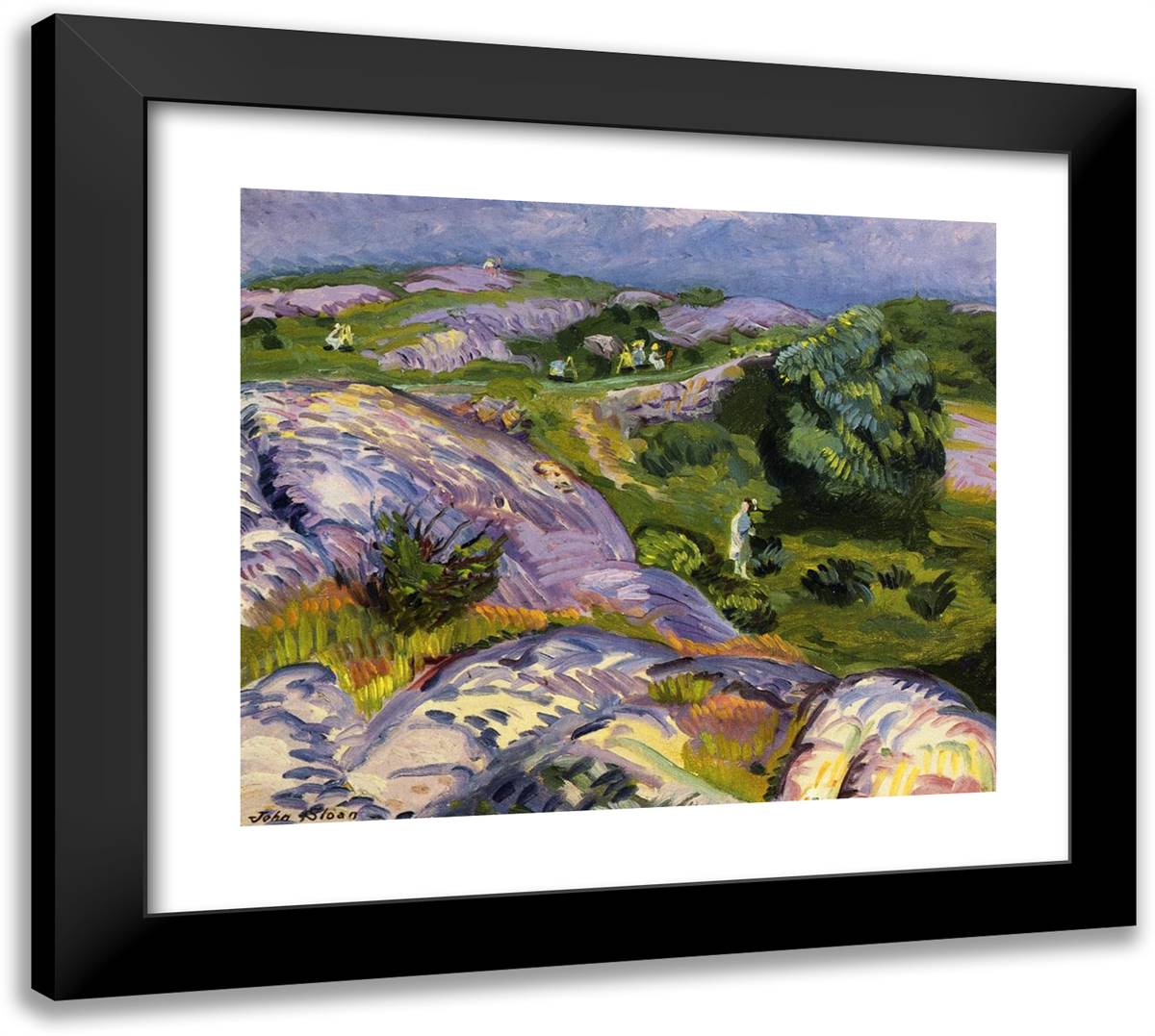 Humoresque 22x20 Black Modern Wood Framed Art Print Poster by Sloan, John French