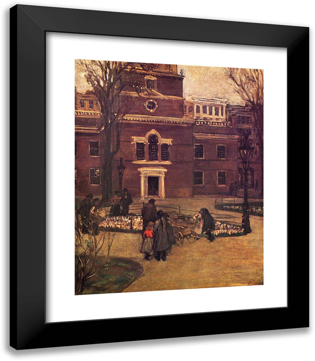 Independence Square, Philadelphia 20x23 Black Modern Wood Framed Art Print Poster by Sloan, John French