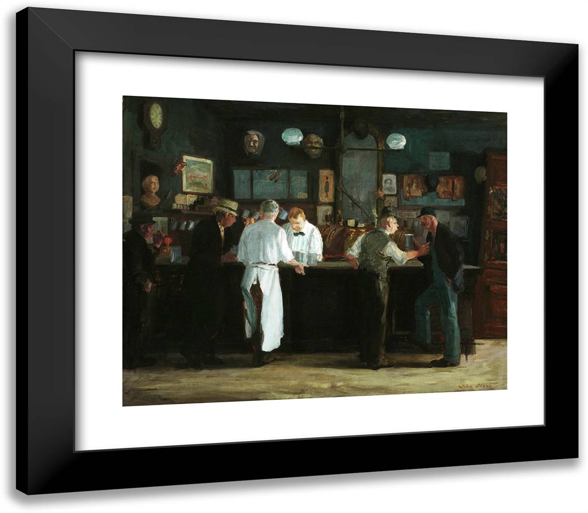 Mcsorley's Bar 23x20 Black Modern Wood Framed Art Print Poster by Sloan, John French