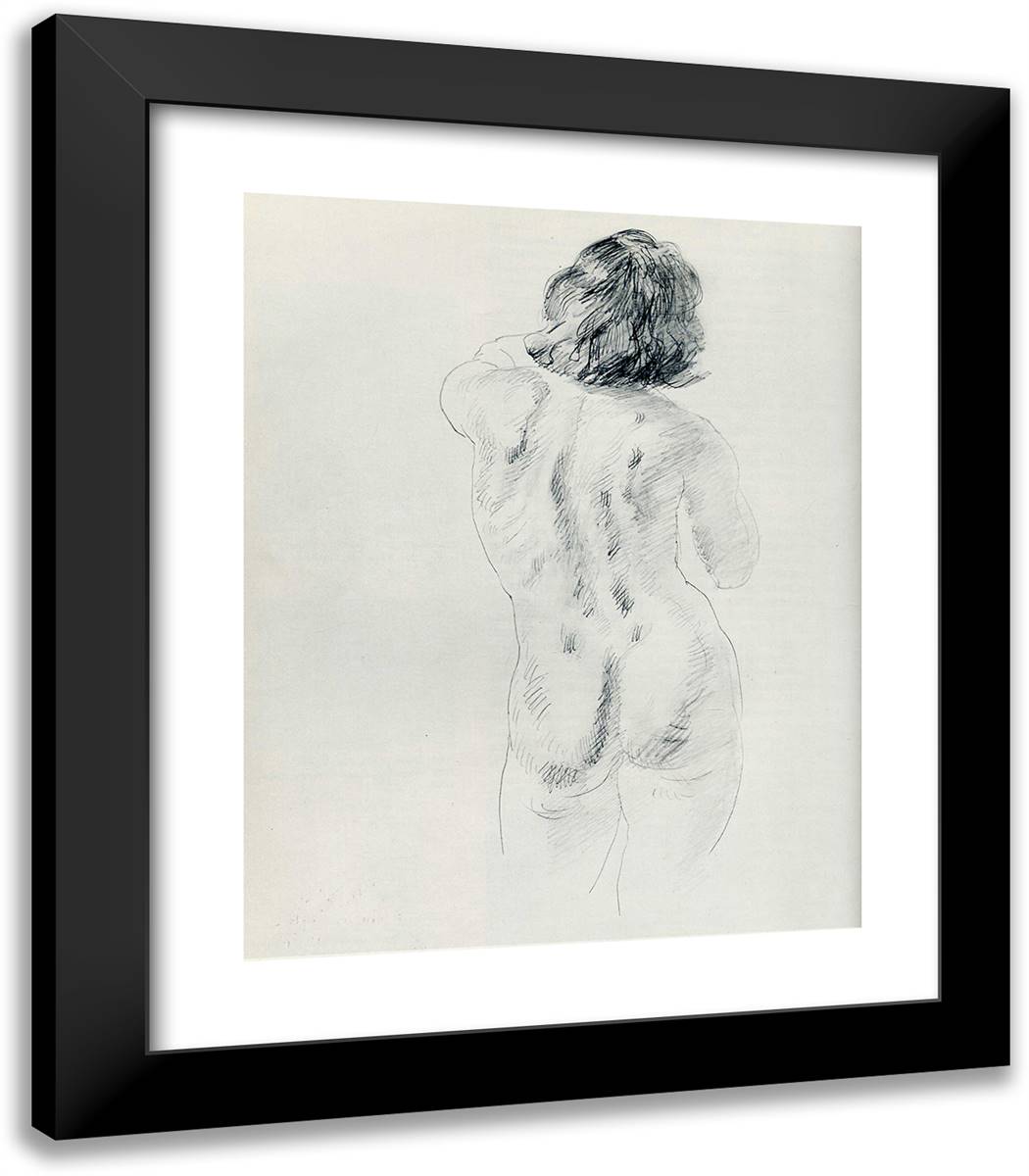 Nude Standing 20x23 Black Modern Wood Framed Art Print Poster by Sloan, John French