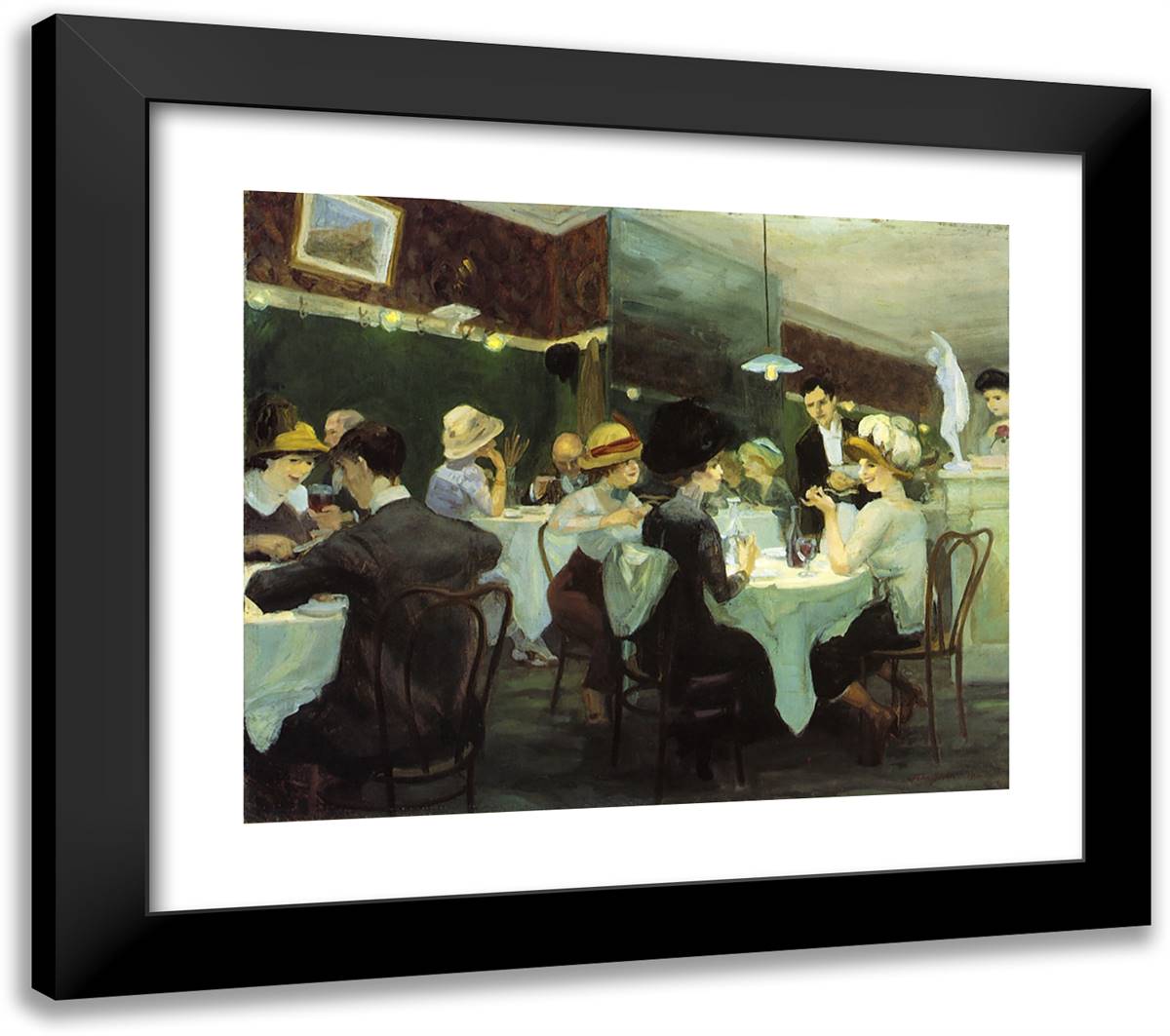 Renganeschi's Saturday Night 23x20 Black Modern Wood Framed Art Print Poster by Sloan, John French