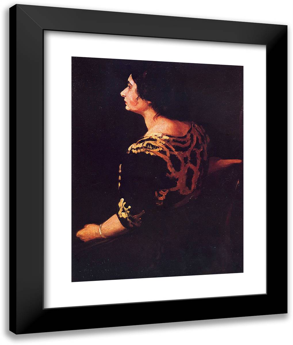 Stein, Profile (Foreign Girl) 20x24 Black Modern Wood Framed Art Print Poster by Sloan, John French