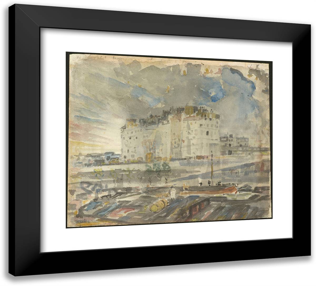 A Rolling Sky, Paris, After Storm 22x20 Black Modern Wood Framed Art Print Poster by Marin, John
