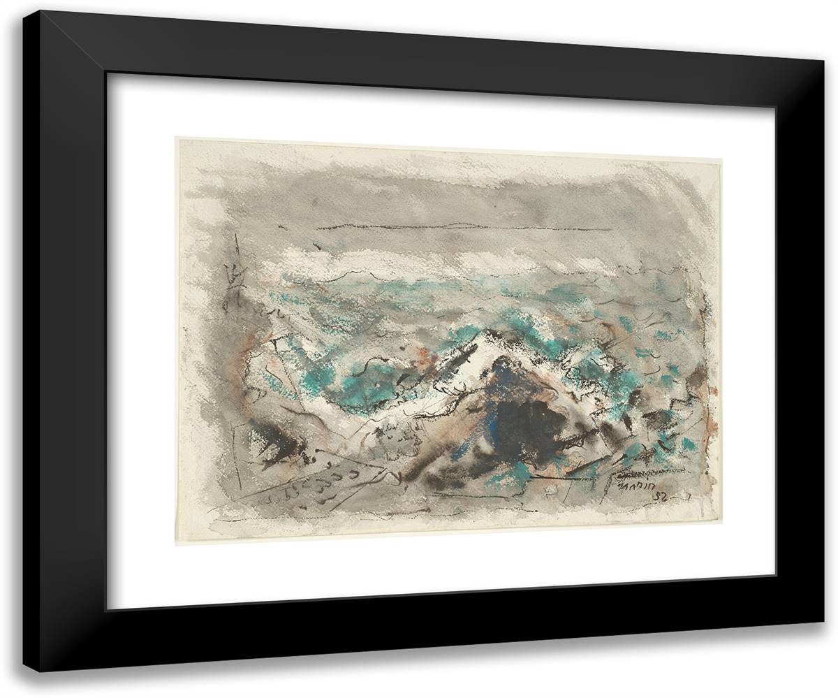 Approaching Fog 24x20 Black Modern Wood Framed Art Print Poster by Marin, John