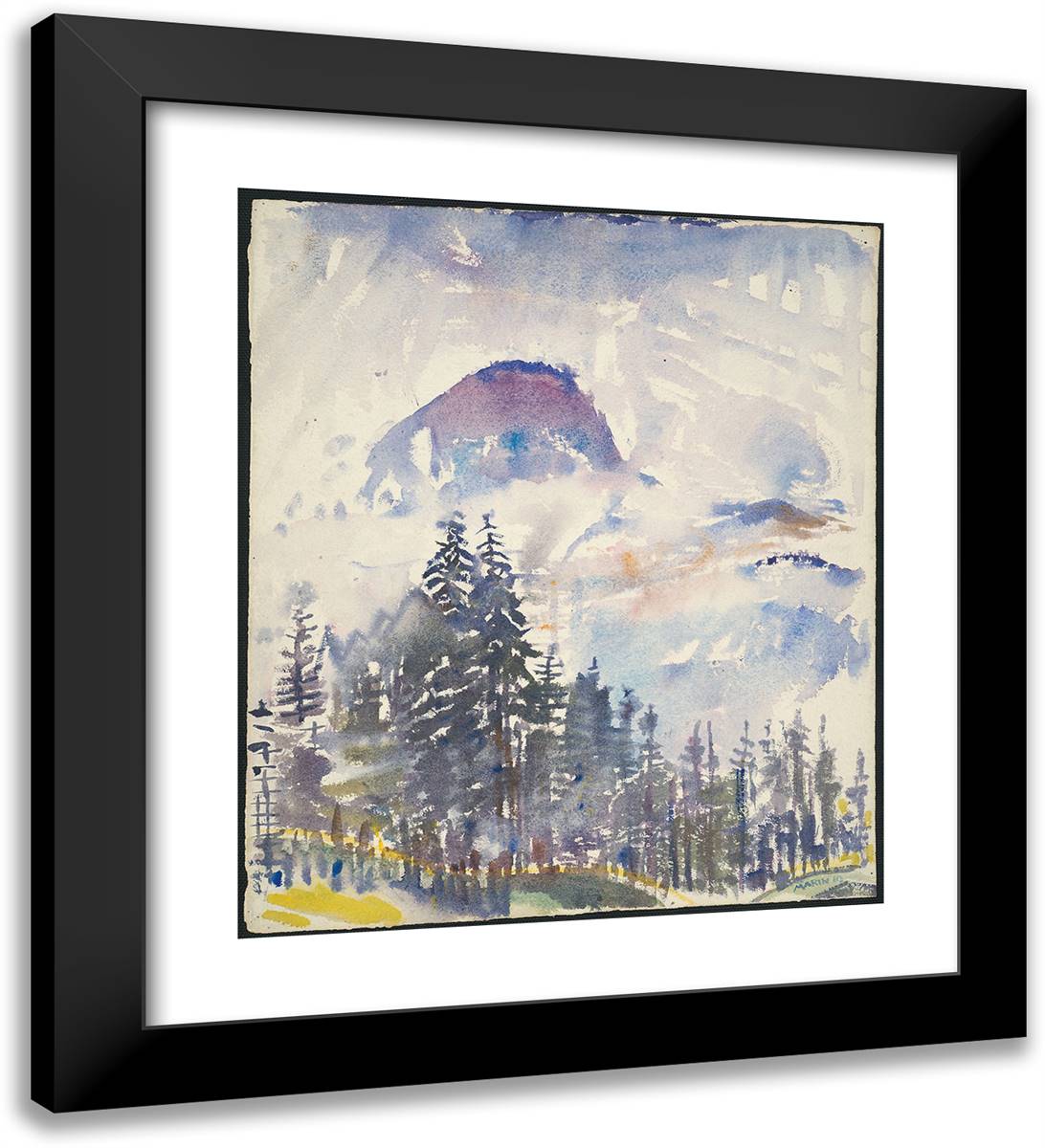 Austrian Tyrol 20x22 Black Modern Wood Framed Art Print Poster by Marin, John