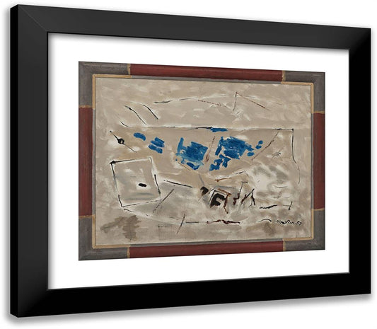 Autumn Coloring No. 4 23x20 Black Modern Wood Framed Art Print Poster by Marin, John