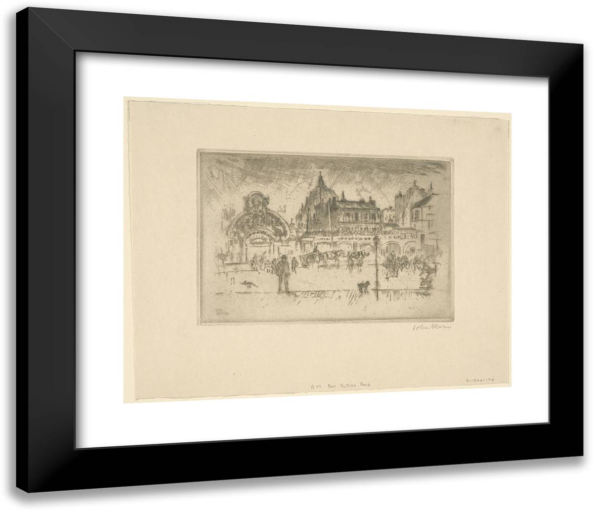 Bal Bullier, Paris 23x20 Black Modern Wood Framed Art Print Poster by Marin, John