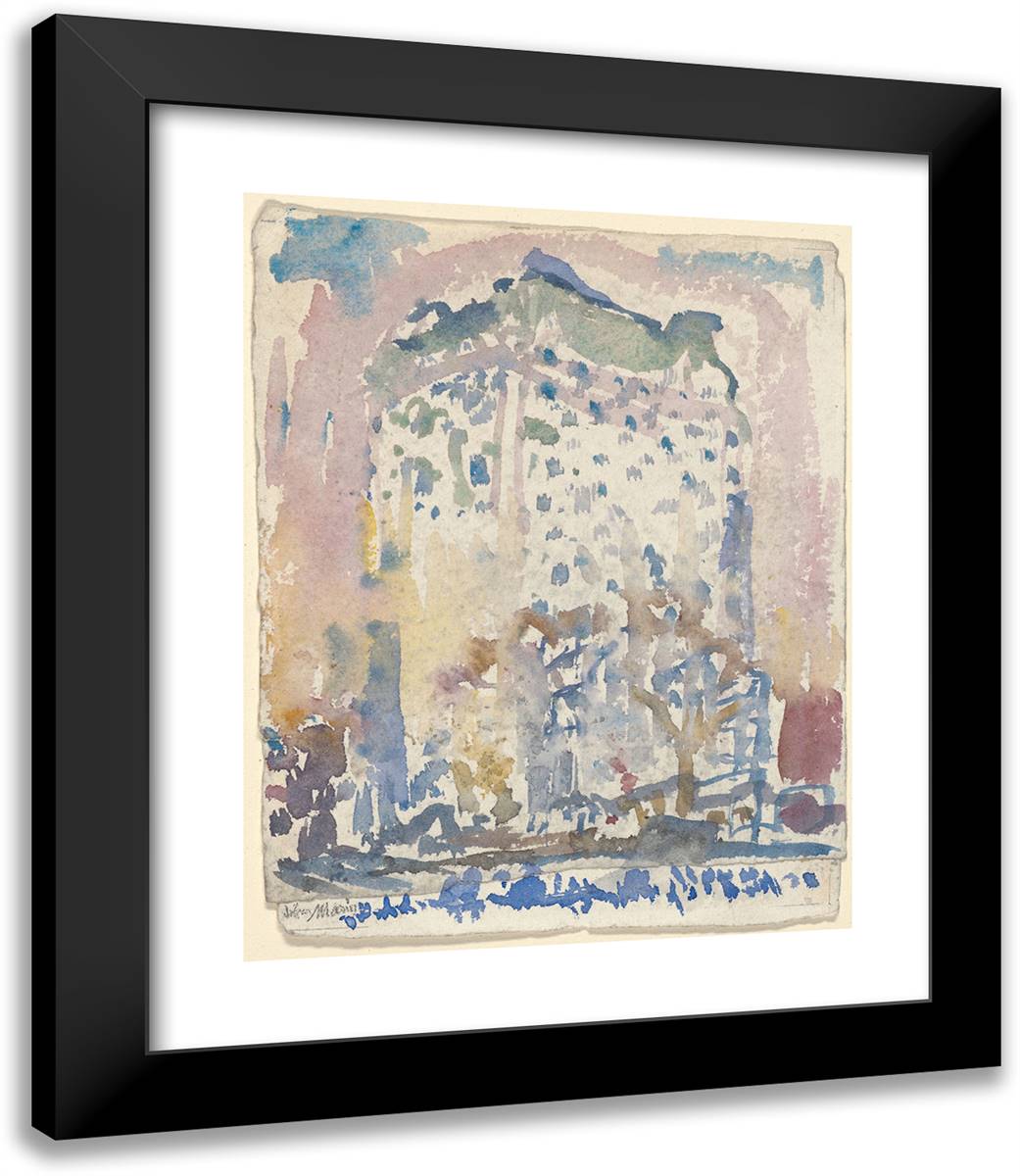 Building 20x23 Black Modern Wood Framed Art Print Poster by Marin, John