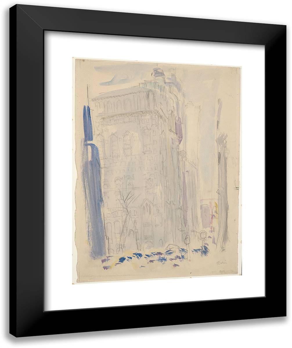 Building_1 20x24 Black Modern Wood Framed Art Print Poster by Marin, John