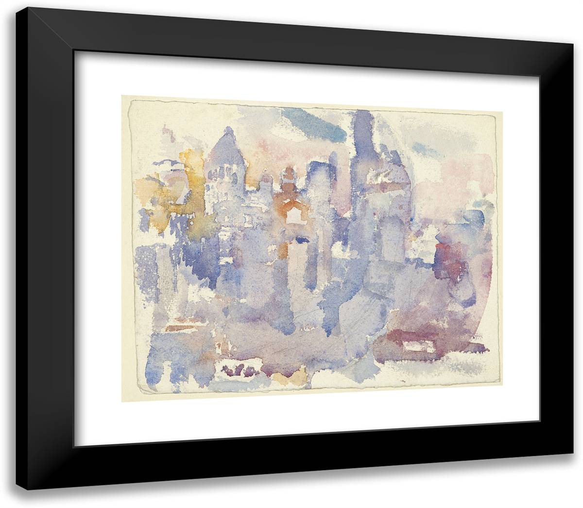 Buildings_1 23x20 Black Modern Wood Framed Art Print Poster by Marin, John