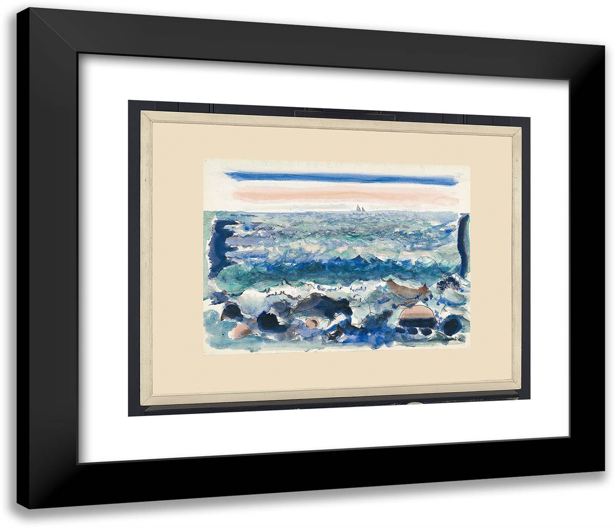 Cape Split, Maine 23x20 Black Modern Wood Framed Art Print Poster by Marin, John