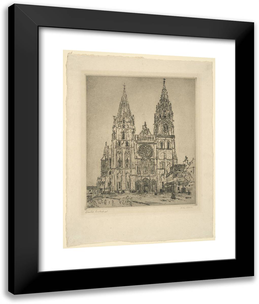 Chartres Cathedral 20x24 Black Modern Wood Framed Art Print Poster by Marin, John