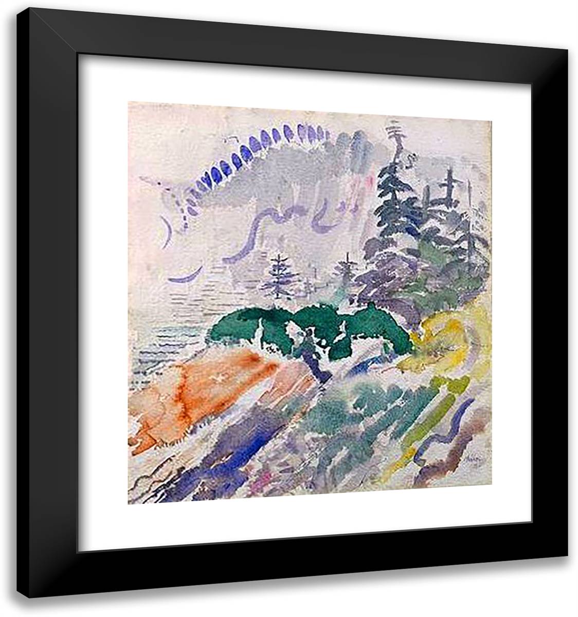 Marin Island II 20x21 Black Modern Wood Framed Art Print Poster by Marin, John