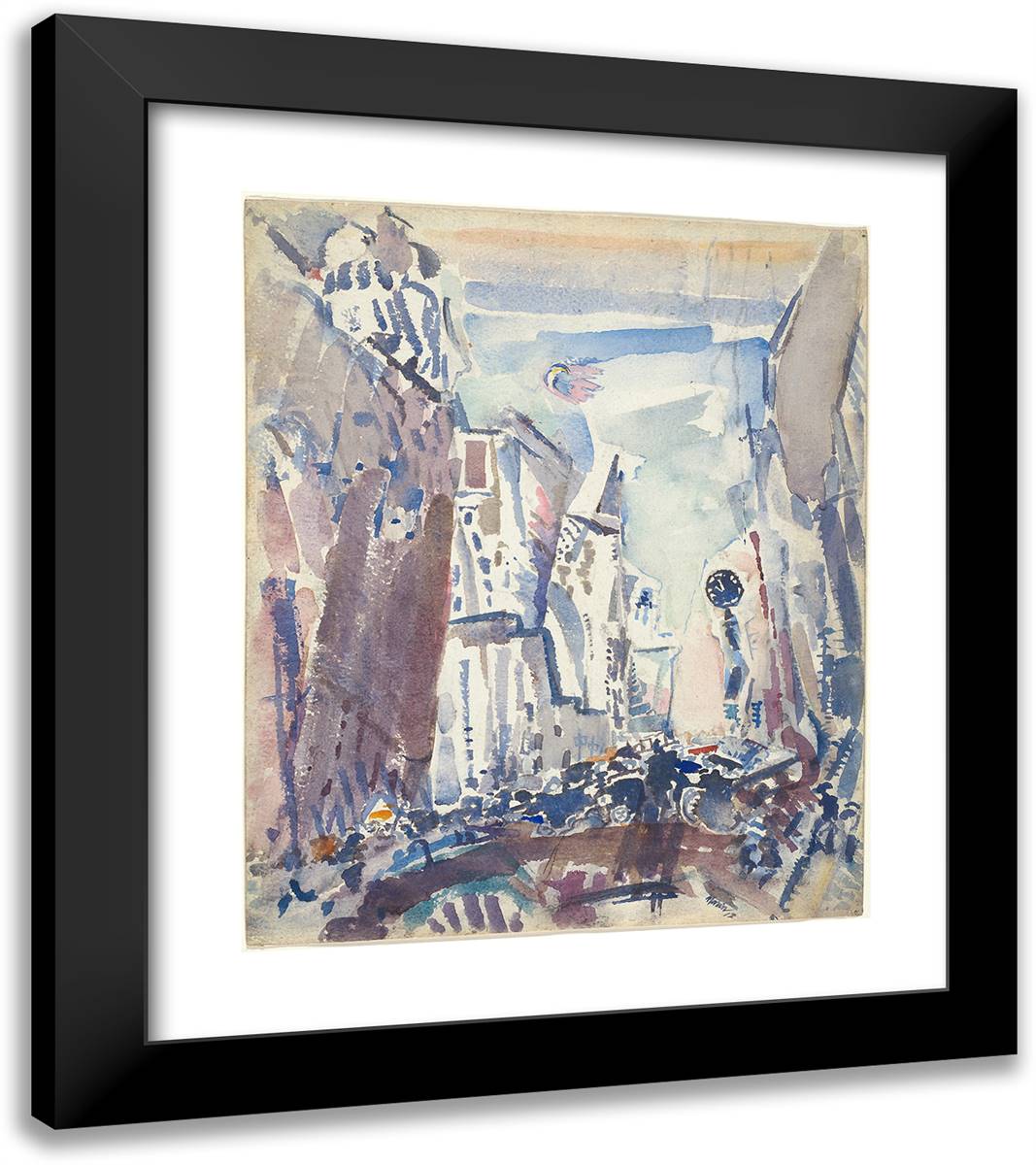 Movement Fifth Avenue 20x23 Black Modern Wood Framed Art Print Poster by Marin, John