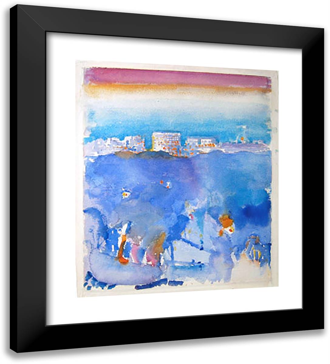 New York Fantasy 20x22 Black Modern Wood Framed Art Print Poster by Marin, John